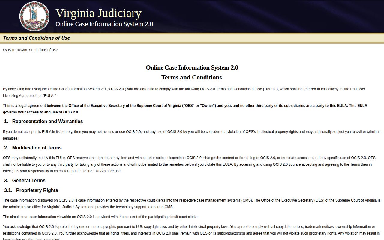 Mecklenburg County court release record search in Virginia OCIS