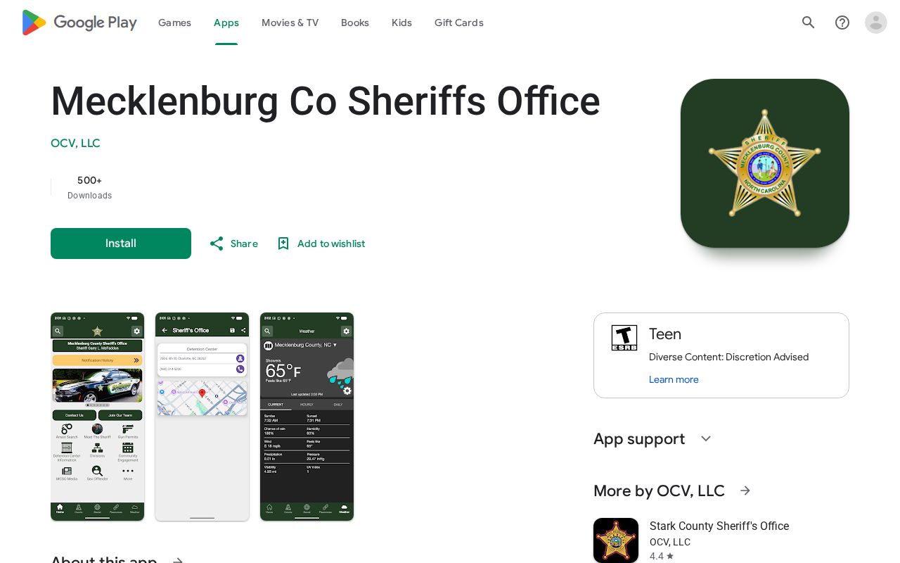 Mecklenburg County Sheriff app listing without a verified 24-hour release list